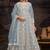 Light blue net embroidered anarkali salwar kameez
