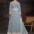 Light blue net embroidered anarkali salwar kameez