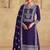 Violet georgette with embroidered palazzo suit