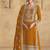 Mustard georgette with embroidered palazzo suit