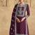 Dark purple georgette with embroidered palazzo suit