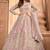 Light pink net with embroidered work anarkali suit