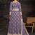 Purple net embroidered anarkali salwar kameez