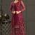 Dark pink net embroidered sequin work suit with shrug