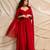 Red silk anarkali set