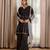 Black gotta lace kurta with sharara and dupatta (set of 3)
