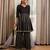 Black gotta lace kurta with sharara and dupatta (set of 3)