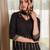 Black gotta lace kurta with sharara and dupatta (set of 3)