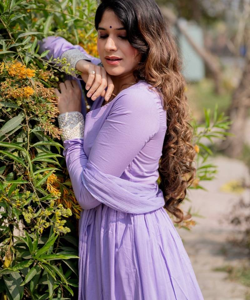 Fairytale lilac anarkali pant & dupatta (set of 3)