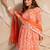Orange block printed sharara set