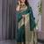 green soft art silk banarasi jacuard work designer party wear saree with unstitched blouse piece