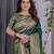 green soft art silk banarasi jacuard work designer party wear saree with unstitched blouse piece
