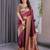 maroon soft art silk banarasi jacuard work designer party wear saree with unstitched blouse piece