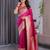 pink soft art silk banarasi jacuard work designer party wear saree with unstitched blouse piece