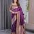 wine soft art silk banarasi jacuard work designer party wear saree with unstitched blouse piece