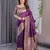 wine soft art silk banarasi jacuard work designer party wear saree with unstitched blouse piece