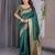 green soft art silk banarasi jacuard work designer party wear saree with unstitched blouse piece