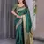 green soft art silk banarasi jacuard work designer party wear saree with unstitched blouse piece