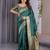 green soft art silk banarasi jacuard work designer party wear saree with unstitched blouse piece