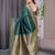 green soft art silk banarasi jacuard work designer party wear saree with unstitched blouse piece