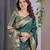 green soft art silk banarasi jacuard work designer party wear saree with unstitched blouse piece