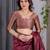 maroon soft art silk banarasi jacuard work designer party wear saree with unstitched blouse piece