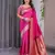 pink soft art silk banarasi jacuard work designer party wear saree with unstitched blouse piece