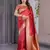 red soft art silk banarasi jacuard work designer party wear saree with unstitched blouse piece