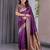 wine soft art silk banarasi jacuard work designer party wear saree with unstitched blouse piece