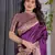 wine soft art silk banarasi jacuard work designer party wear saree with unstitched blouse piece