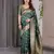 green green soft art silk banarasi jacuard work designer party wear saree with unstitched blouse piece