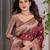 maroon soft art silk banarasi jacuard work designer party wear saree with unstitched blouse piece