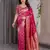 pink soft art silk banarasi jacuard work designer party wear saree with unstitched blouse piece