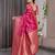 pink soft art silk banarasi jacuard work designer party wear saree with unstitched blouse piece