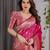 pink soft art silk banarasi jacuard work designer party wear saree with unstitched blouse piece