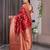 red soft art silk banarasi jacuard work designer party wear saree with unstitched blouse piece