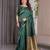 green soft art silk banarasi jacuard work designer party wear saree with unstitched blouse piece