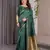 green soft art silk banarasi jacuard work designer party wear saree with unstitched blouse piece