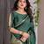 green soft art silk banarasi jacuard work designer party wear saree with unstitched blouse piece