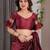 maroon soft art silk banarasi jacuard work designer party wear saree with unstitched blouse piece