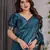 turquoise soft art silk banarasi jacuard work designer party wear saree with unstitched blouse piece