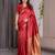red soft art silk banarasi jacuard work designer party wear saree with unstitched blouse piece