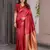 red soft art silk banarasi jacuard work designer party wear saree with unstitched blouse piece