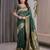 green soft art silk banarasi jacuard work designer party wear saree with unstitched blouse piece