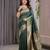green soft art silk banarasi jacuard work designer party wear saree with unstitched blouse piece