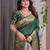 green soft art silk banarasi jacuard work designer party wear saree with unstitched blouse piece