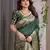 green soft art silk banarasi jacuard work designer party wear saree with unstitched blouse piece