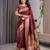 maroon soft art silk banarasi jacuard work designer party wear saree with unstitched blouse piece