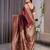 maroon soft art silk banarasi jacuard work designer party wear saree with unstitched blouse piece