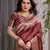 maroon soft art silk banarasi jacuard work designer party wear saree with unstitched blouse piece